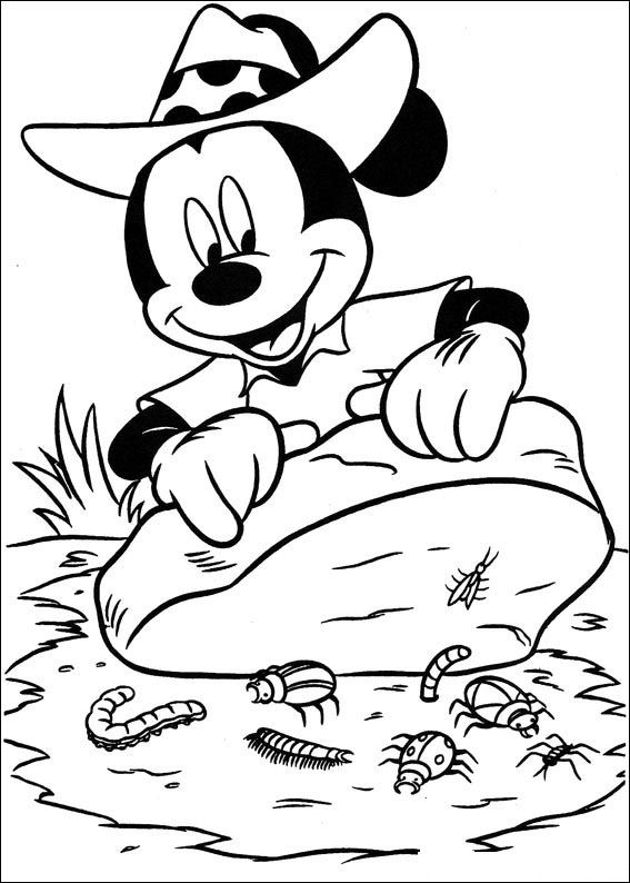 Kids-n-fun.com | 23 coloring pages of Mickey on safari